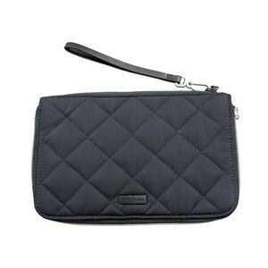 Vera Bradley RFID On The Go Wristlet Wallet Clutch Black Performance Twill